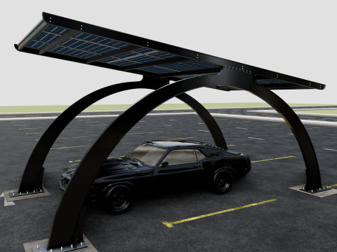 ARCHED TYPE MODERN CARPORT TYPE-3 3D-Modell