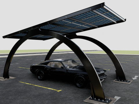 ARCHED TYPE MODERN CARPORT TYPE-3 3D-Modell