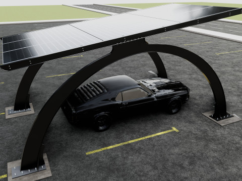 ARCHED TYPE MODERN CARPORT TYPE-3 3D-Modell