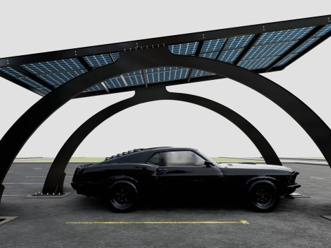 ARCHED TYPE MODERN CARPORT TYPE-3 3D-Modell
