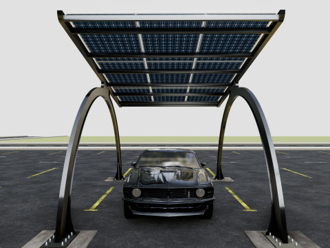 ARCHED TYPE MODERN CARPORT TYPE-3 3D-Modell