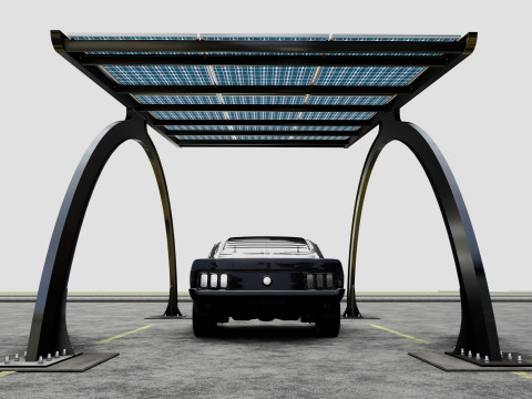 ARCHED TYPE MODERN CARPORT TYPE-3 3D-Modell