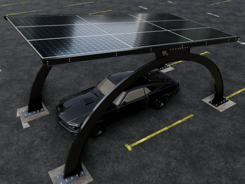 ARCHED TYPE MODERN CARPORT TYPE-3 3D-Modell
