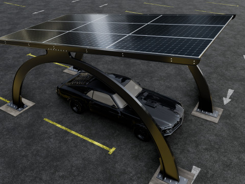 ARCHED TYPE MODERN CARPORT TYPE-3 3D-Modell