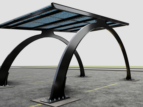 ARCHED TYPE MODERN CARPORT TYPE-3 3D-Modell