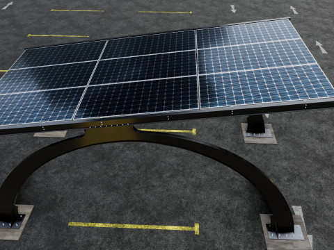 ARCHED TYPE MODERN CARPORT TYPE-3 3D-Modell