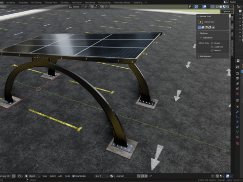 ARCHED TYPE MODERN CARPORT TYPE-3 3D-Modell