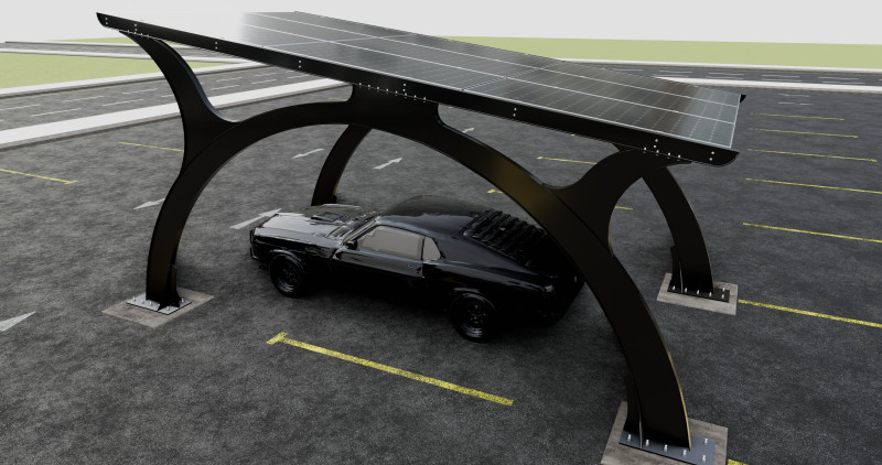 ARCHED TYPE MODERN CARPORT TYPE-4 3D मॉडल .c4d .max .obj .3ds .fbx .stl .blend 