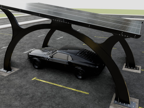 ARCHED TYPE MODERN CARPORT TYPE-4 3D Model