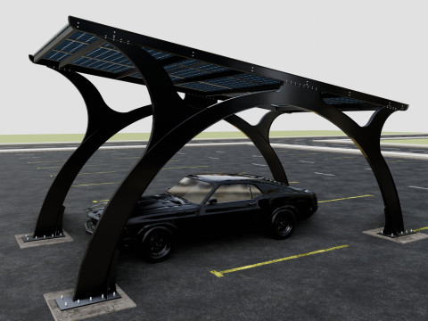 ARCHED TYPE MODERN CARPORT TYPE-4 3D मॉडल