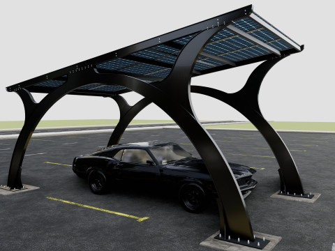 ARCHED TYPE MODERN CARPORT TYPE-4 3D मॉडल