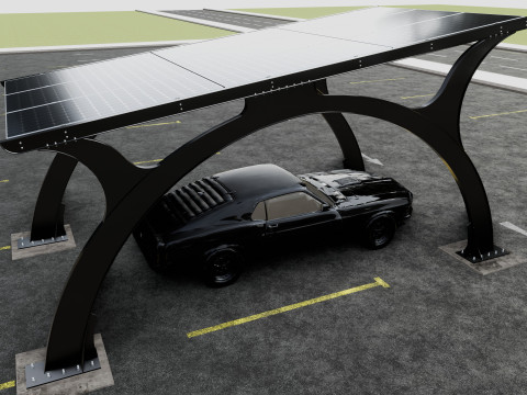 ARCHED TYPE MODERN CARPORT TYPE-4 3D मॉडल