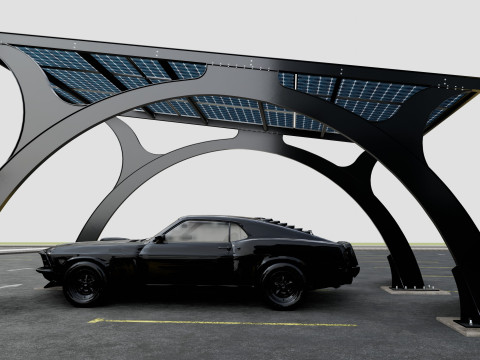 ARCHED TYPE MODERN CARPORT TYPE-4 3D मॉडल