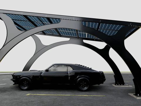 ARCHED TYPE MODERN CARPORT TYPE-4 3D Model