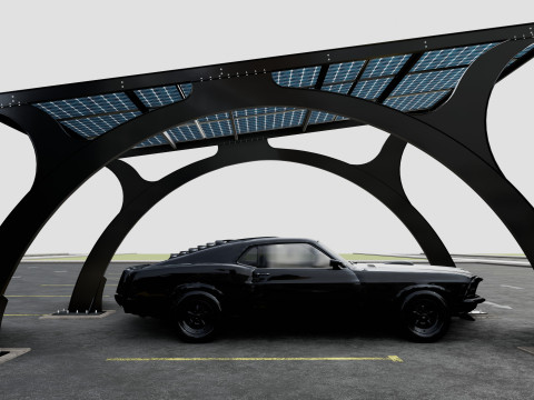 ARCHED TYPE MODERN CARPORT TYPE-4 3D मॉडल