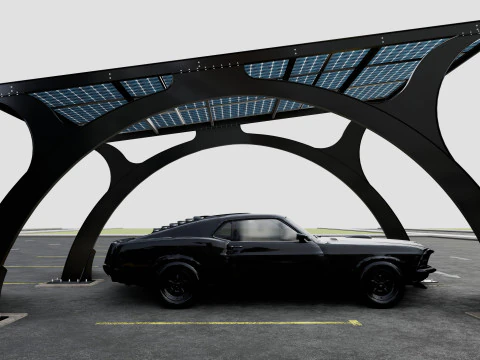 ARCHED TYPE MODERN CARPORT TYPE-4 3D Model
