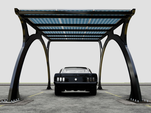 ARCHED TYPE MODERN CARPORT TYPE-4 3D मॉडल