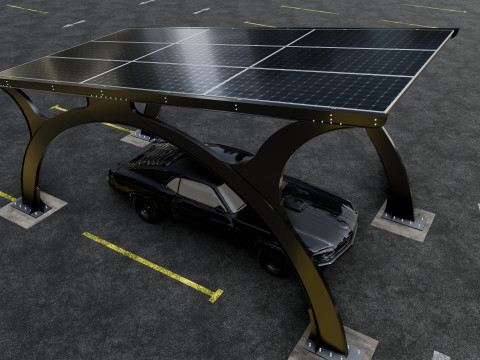 ARCHED TYPE MODERN CARPORT TYPE-4 3D मॉडल