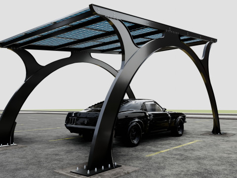 ARCHED TYPE MODERN CARPORT TYPE-4 3D मॉडल