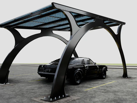 ARCHED TYPE MODERN CARPORT TYPE-4 3D Model