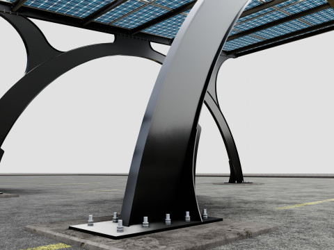 ARCHED TYPE MODERN CARPORT TYPE-4 3D मॉडल