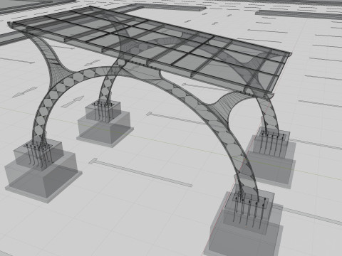 ARCHED TYPE MODERN CARPORT TYPE-4 3D मॉडल