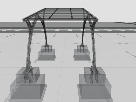 ARCHED TYPE MODERN CARPORT TYPE-4 3D मॉडल