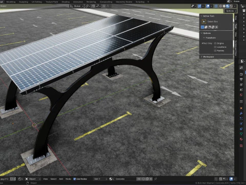 ARCHED TYPE MODERN CARPORT TYPE-4 3D Model