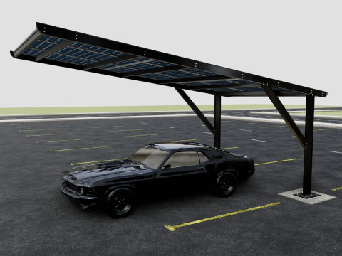 L TYPE MODERN SOLAR CARPORT TYPE-5 3D Model