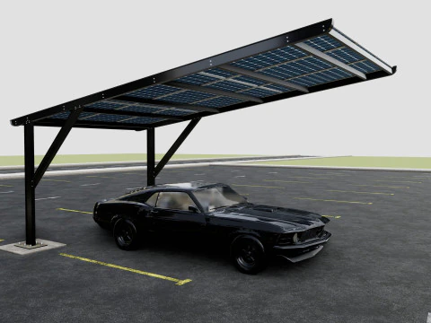 L TYPE MODERN SOLAR CARPORT TYPE-5 3D Model