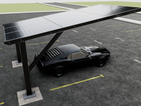 L TYPE MODERN SOLAR CARPORT TYPE-5 3Dモデル