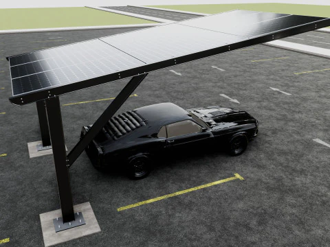 L TYPE MODERN SOLAR CARPORT TYPE-5 3D Model