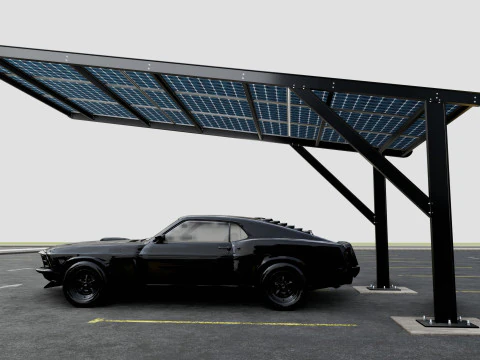 L TYPE MODERN SOLAR CARPORT TYPE-5 3D Model