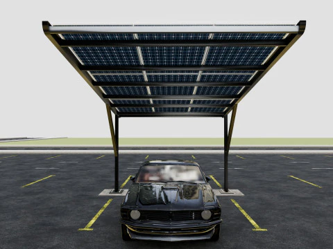 L TYPE MODERN SOLAR CARPORT TYPE-5 3D Model