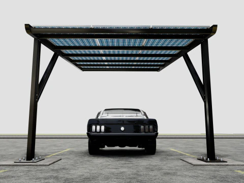 L TYPE MODERN SOLAR CARPORT TYPE-5 3D Model