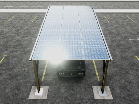 L TYPE MODERN SOLAR CARPORT TYPE-5 3D Model
