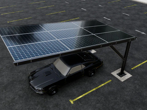 L TYPE MODERN SOLAR CARPORT TYPE-5 3D Model