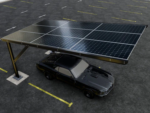 L TYPE MODERN SOLAR CARPORT TYPE-5 3D Model