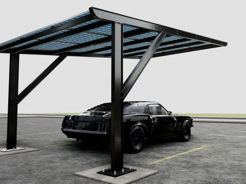 L TYPE MODERN SOLAR CARPORT TYPE-5 3D Model