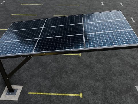 L TYPE MODERN SOLAR CARPORT TYPE-5 3Dモデル