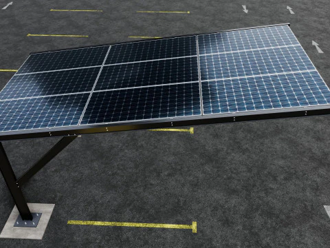 L TYPE MODERN SOLAR CARPORT TYPE-5 3D Model