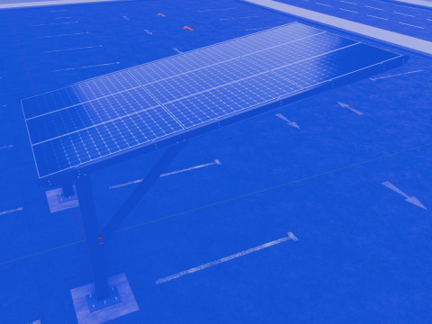 L TYPE MODERN SOLAR CARPORT TYPE-5 3Dモデル