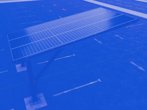 L TYPE MODERN SOLAR CARPORT TYPE-5 3D Model