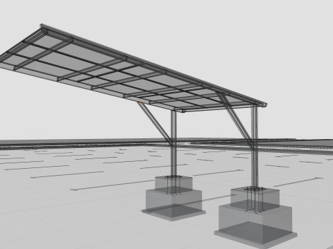 L TYPE MODERN SOLAR CARPORT TYPE-5 3Dモデル