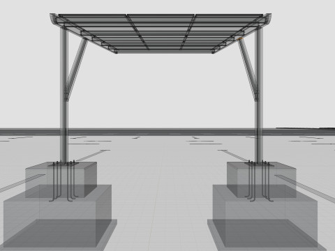 L TYPE MODERN SOLAR CARPORT TYPE-5 3Dモデル