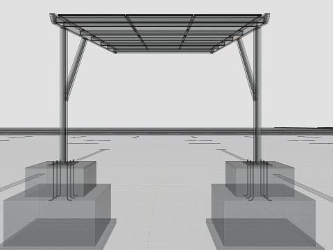 L TYPE MODERN SOLAR CARPORT TYPE-5 3D Model