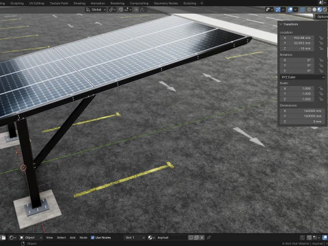L TYPE MODERN SOLAR CARPORT TYPE-5 3D Model