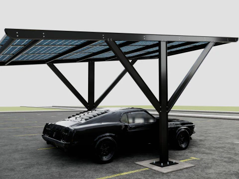 Y TYPE MODERN SOLAR CARPORT TYPE-6 3D Model