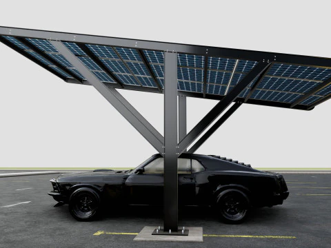 Y TYPE MODERN SOLAR CARPORT TYPE-6 3D Model