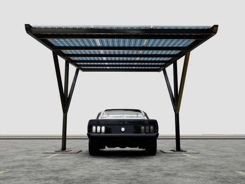 Y TYPE MODERN SOLAR CARPORT TYPE-6 3D Model